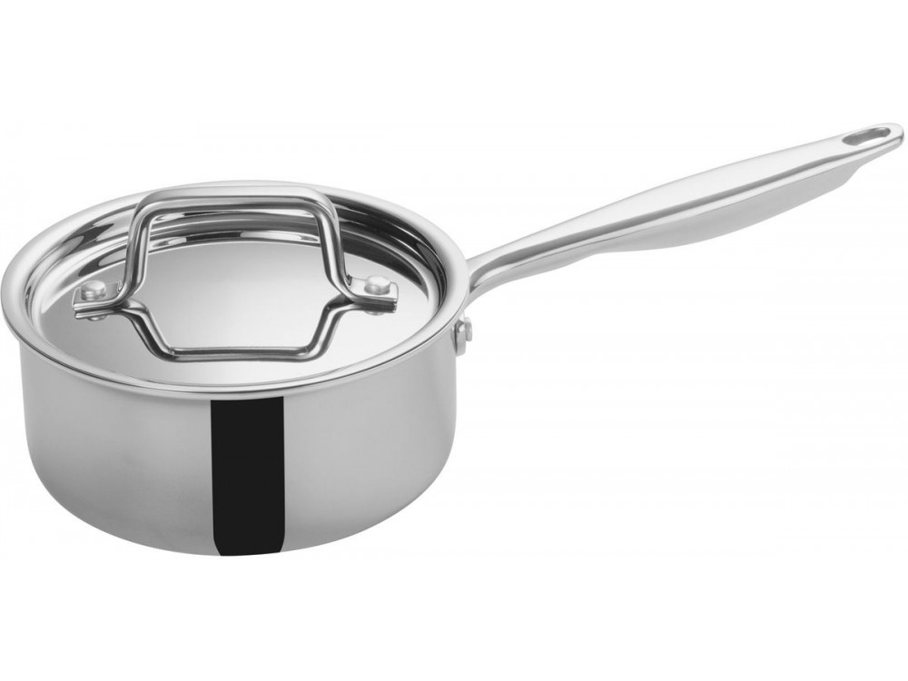 Winco TGAP-2 TRI-GEN 1.5 Quart 6" Diameter Tri-Ply Sauce Pan with Cover