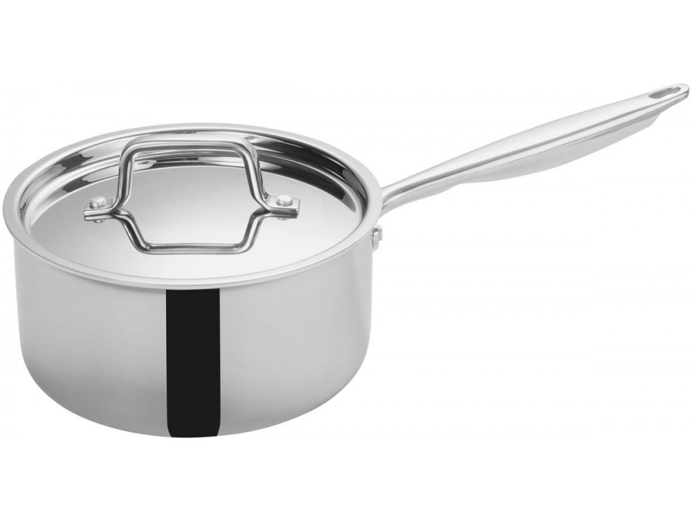 Winco TGAP-4 TRI-GEN 3.5 Quart 8" Diameter Tri-Ply Sauce Pan with Cover
