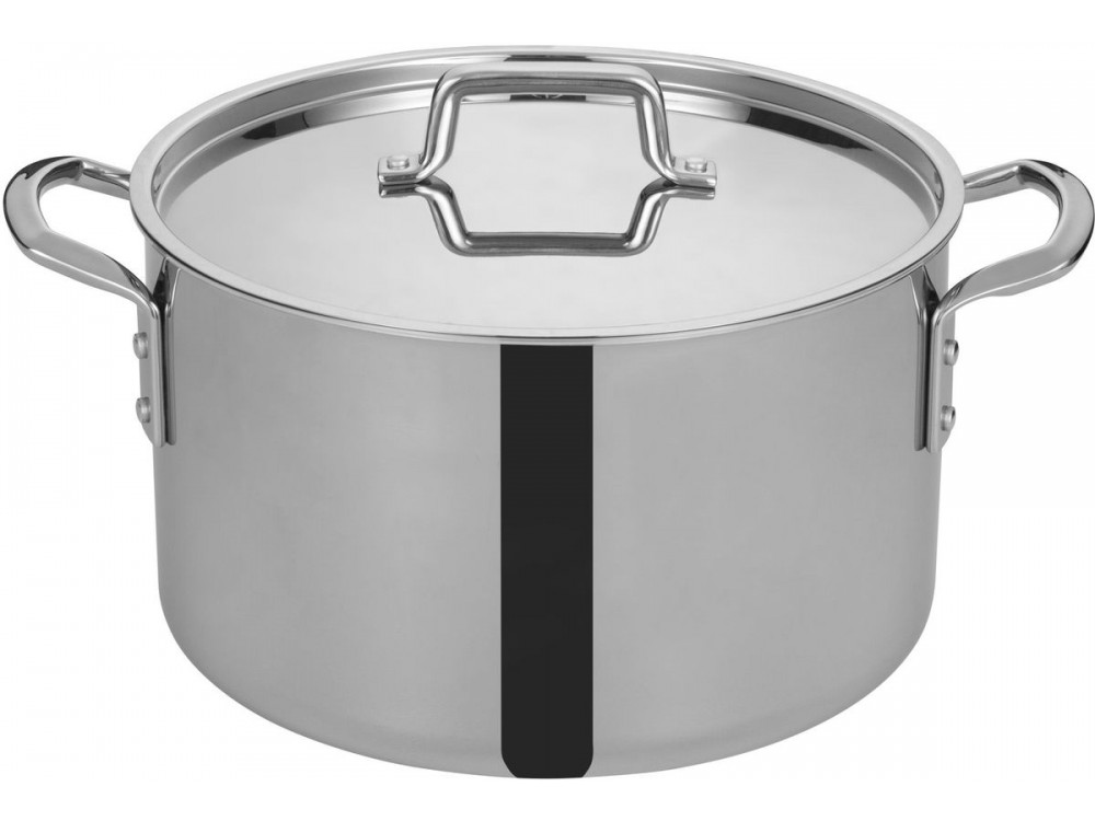 Winco TGSP-16 TRI-GEN 16 Quart 12-1/2" DiameterTri-Ply Stock Pot with Cover