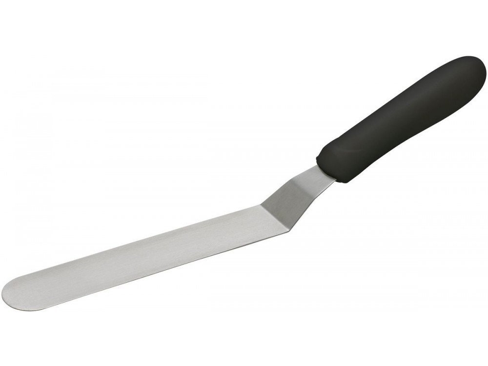 Winco TKPO-7 Black Polypropylene Handle 6-1/2" x 1-5/16" Blade Spatula with Offset