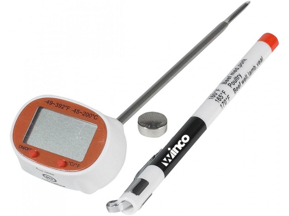 Winco TMT-DG2 1-3/16" LCD 4-3/4" Probe White Digital Thermometer