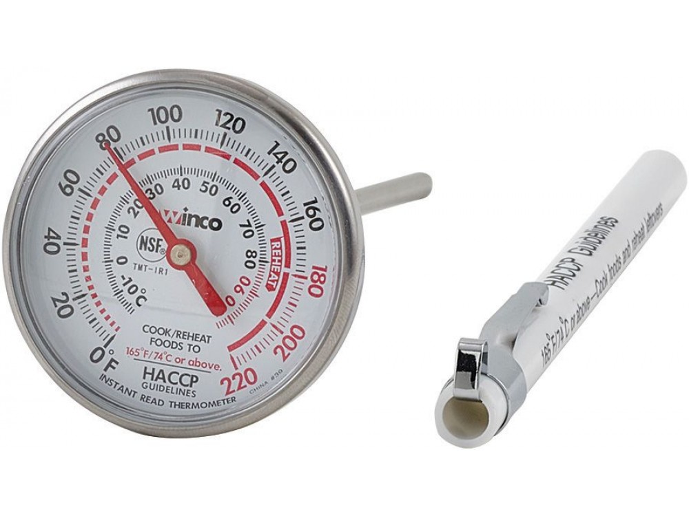 Winco TMT-IR1 1-3/4" Dial 5" Probe Instant Read Thermometer