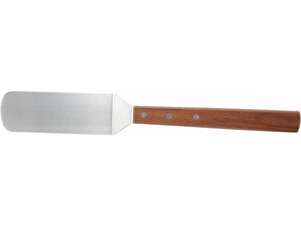 Winco TN44 Wooden Handle 8-1/8" x 2-7/8" Blade Giant Turner with Offset
