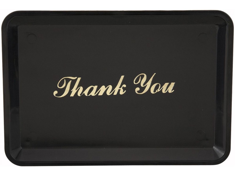 Winco TT-46 "Thank You" Gold Imprint Tip Tray