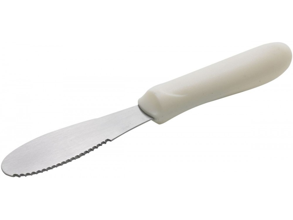 Winco TWP-31 White Polypropylene Handle 3-5/8" x 1-1/4" Blade Sandwich Spreader