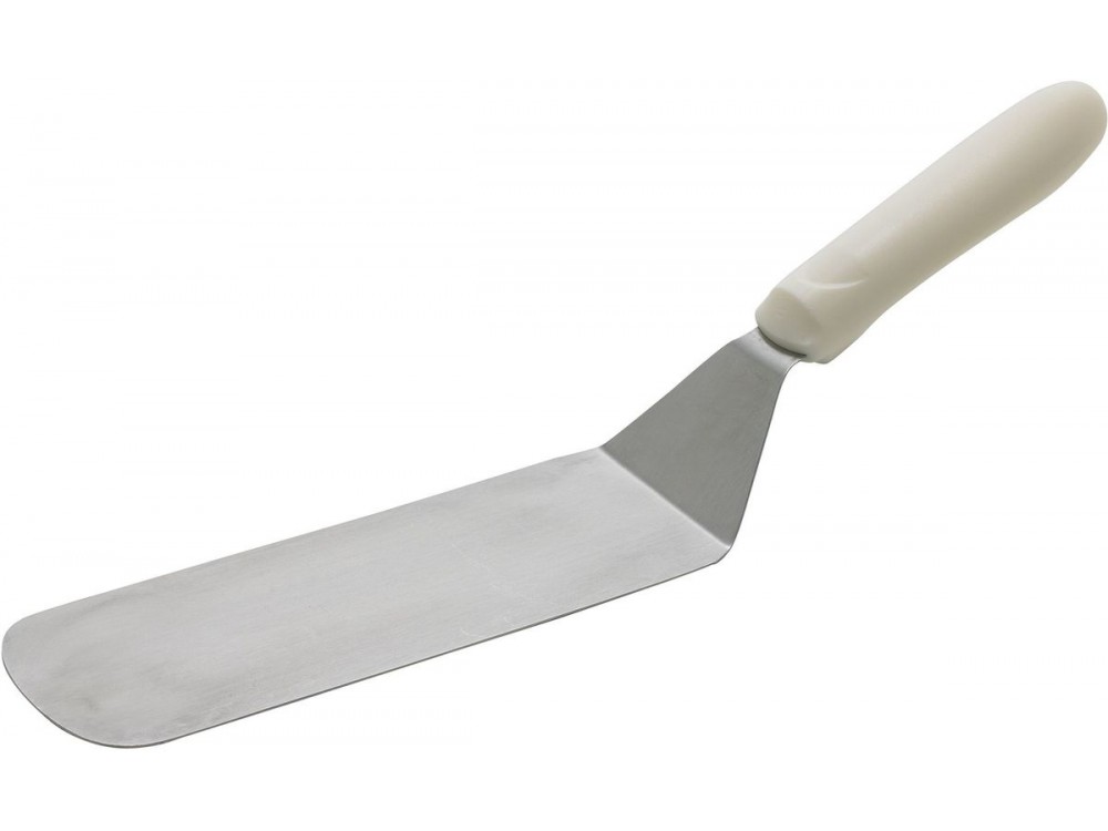 Winco TWP-90 White Polypropylene Handle 8-1/4" x 2-7/8" Blade Flexible Turner with Offset