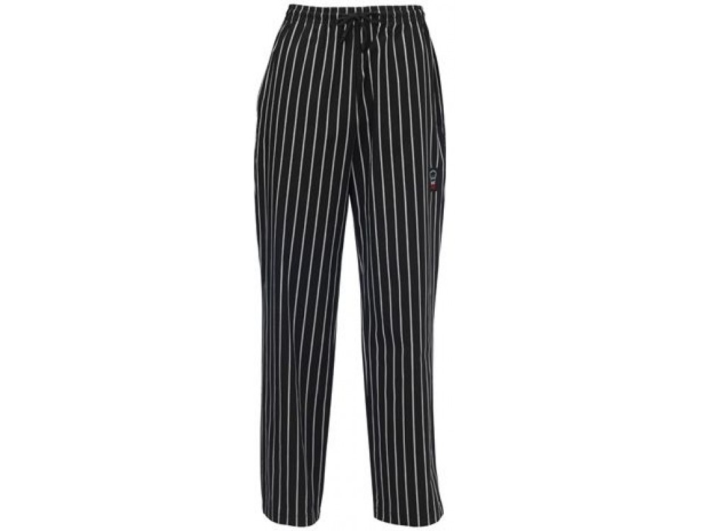 Winco UNF-3CXL Extra Large Woven Chalkstripe Chef Pants