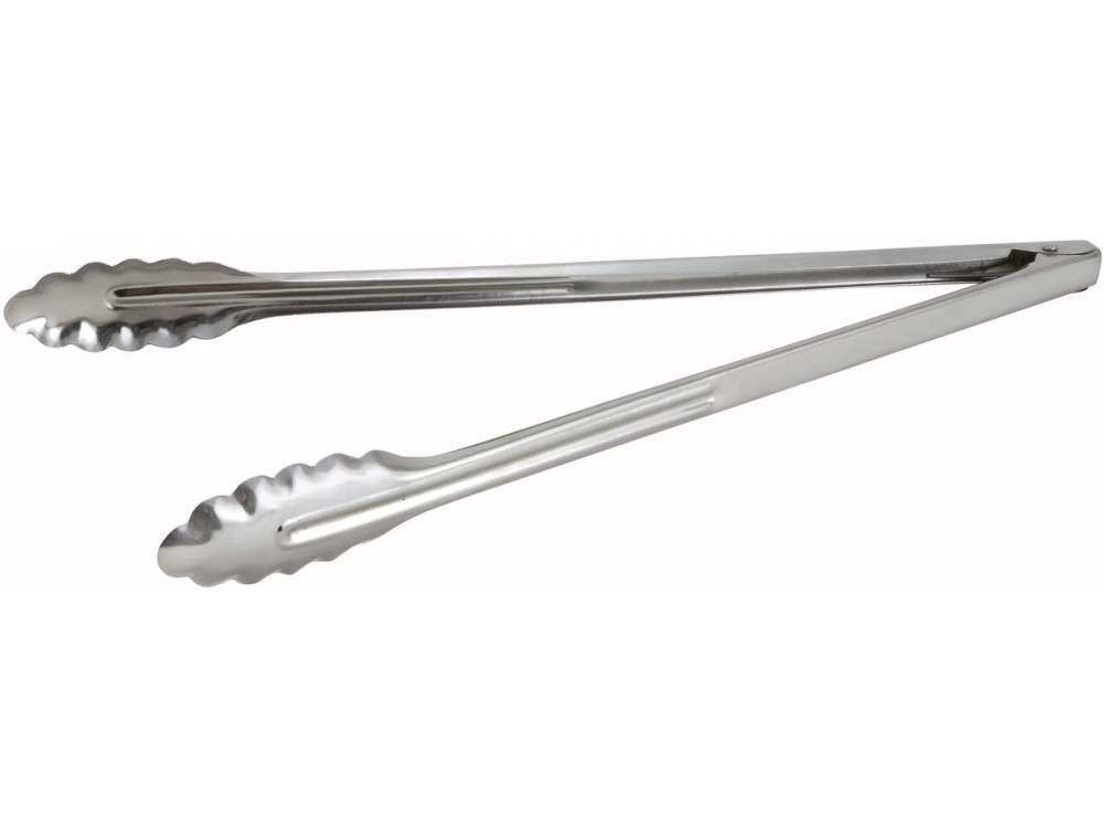 Winco UT-16LT Medium Weight 0.6mm 16" Stainless Steel Utility Tong