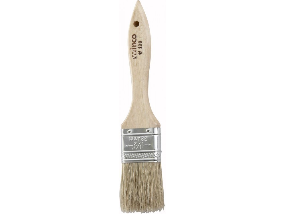 Winco WBR-15 Boar Bristle 1-1/2" Wide Pastry Brush