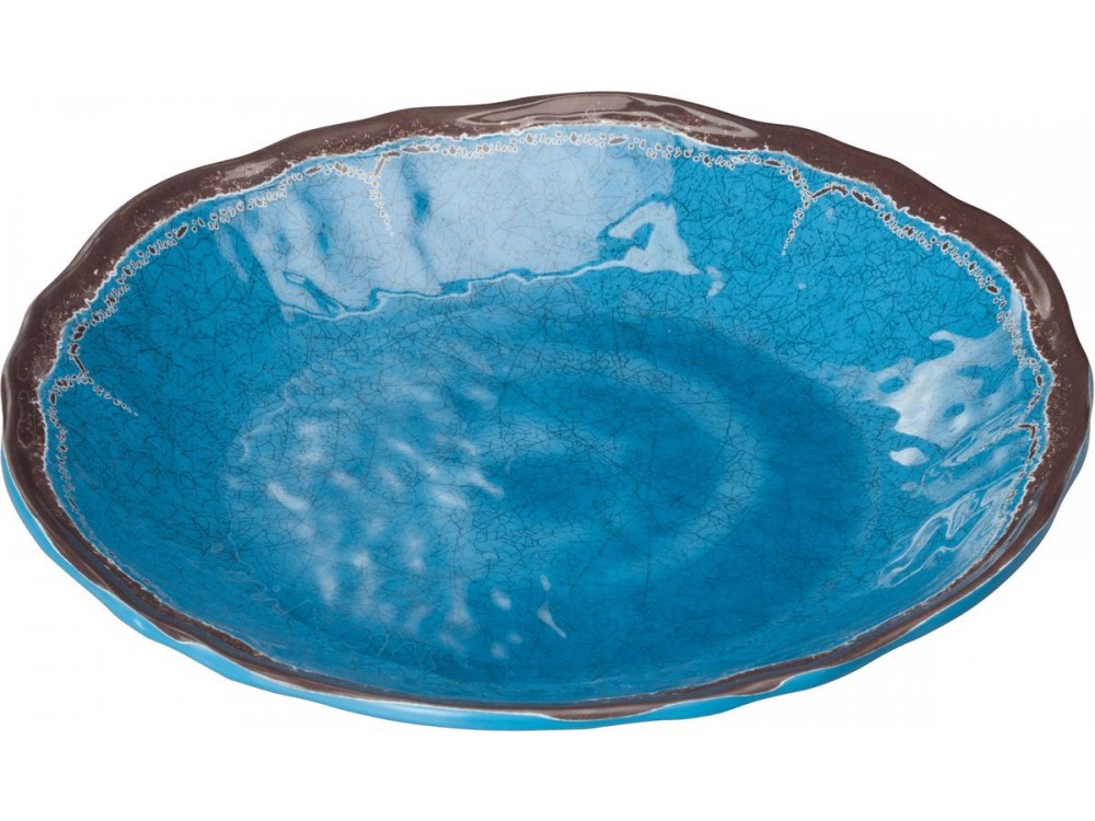 Winco WDM001-405 Blue 24 pcs/case 9-5/8" Diameter Melamine Hammered Deep Plate