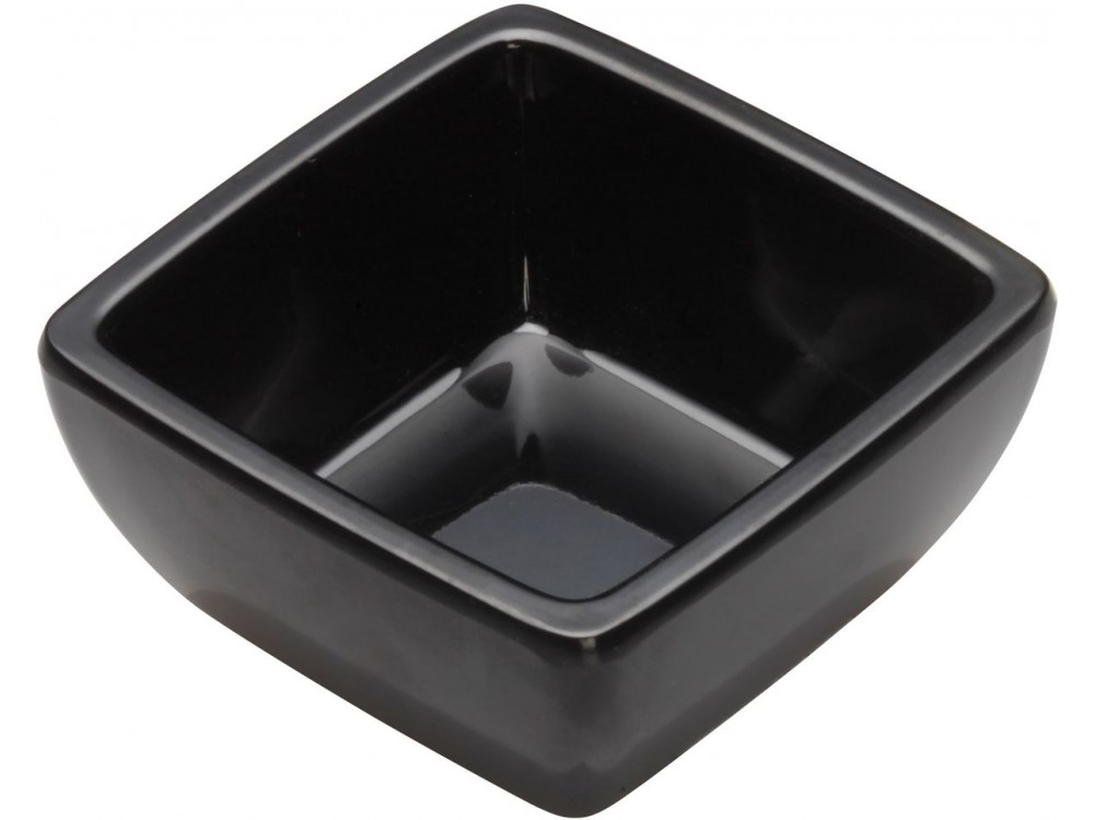 Winco WDM009-301 Black 48 pcs/case 2-1/2" Melamine Square Mini Bowl