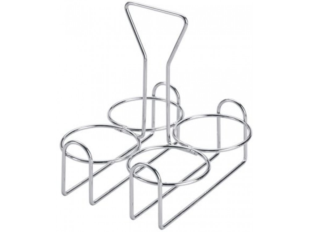 Winco WH-9 Chrome Plated 4-Ring Condiment Jar Rack