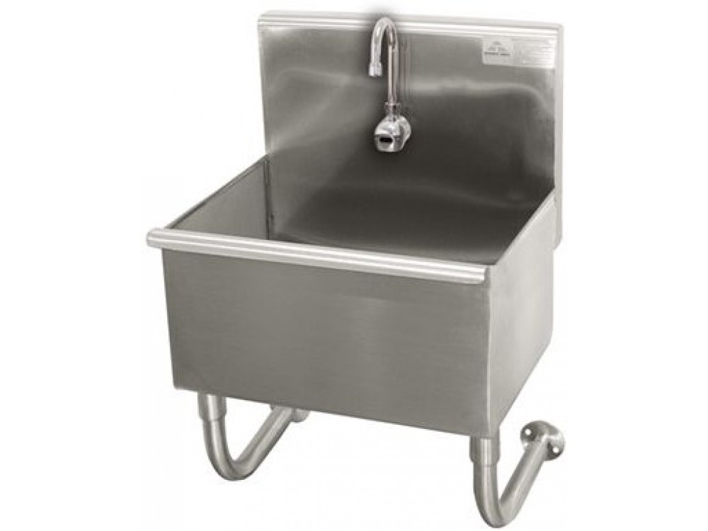 Advance Tabco WSS-16-25EF 12" Deep 16 Gauge Electronic Operated Score Corner Hand Sink