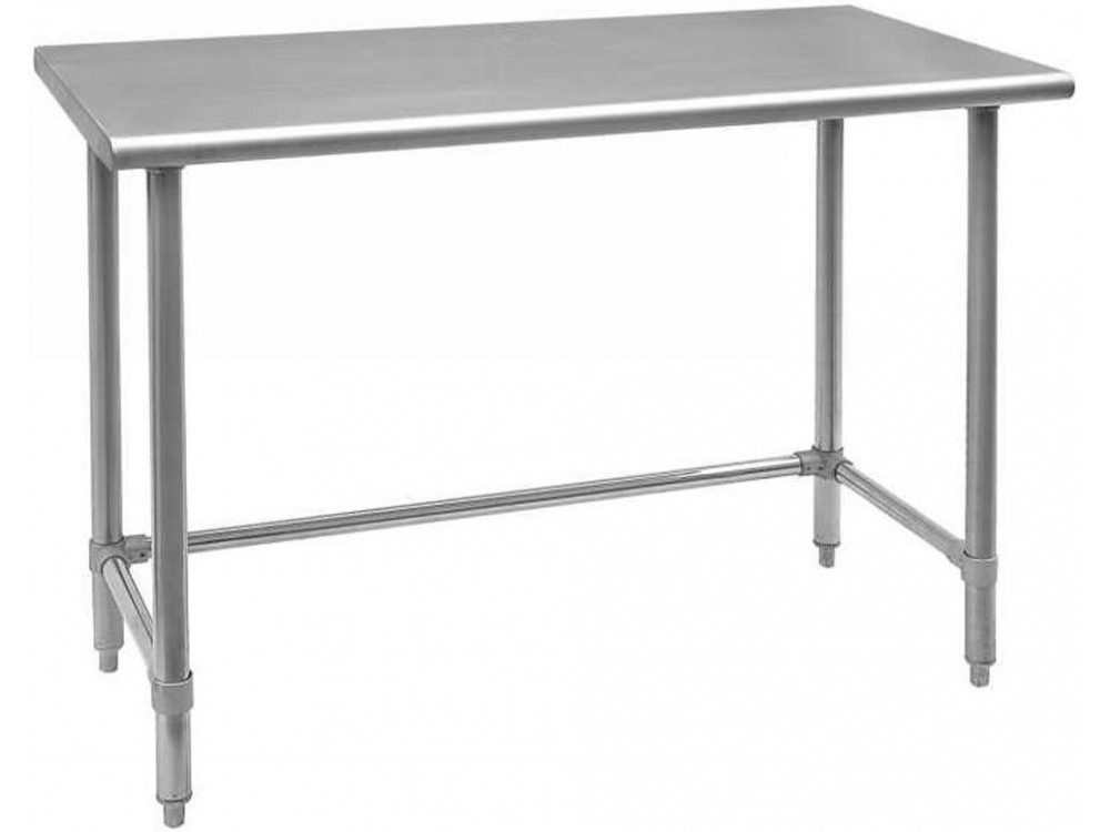 Omcan 28629 24" x 30" Stainless Steel Leg Brace and Open Base Worktable