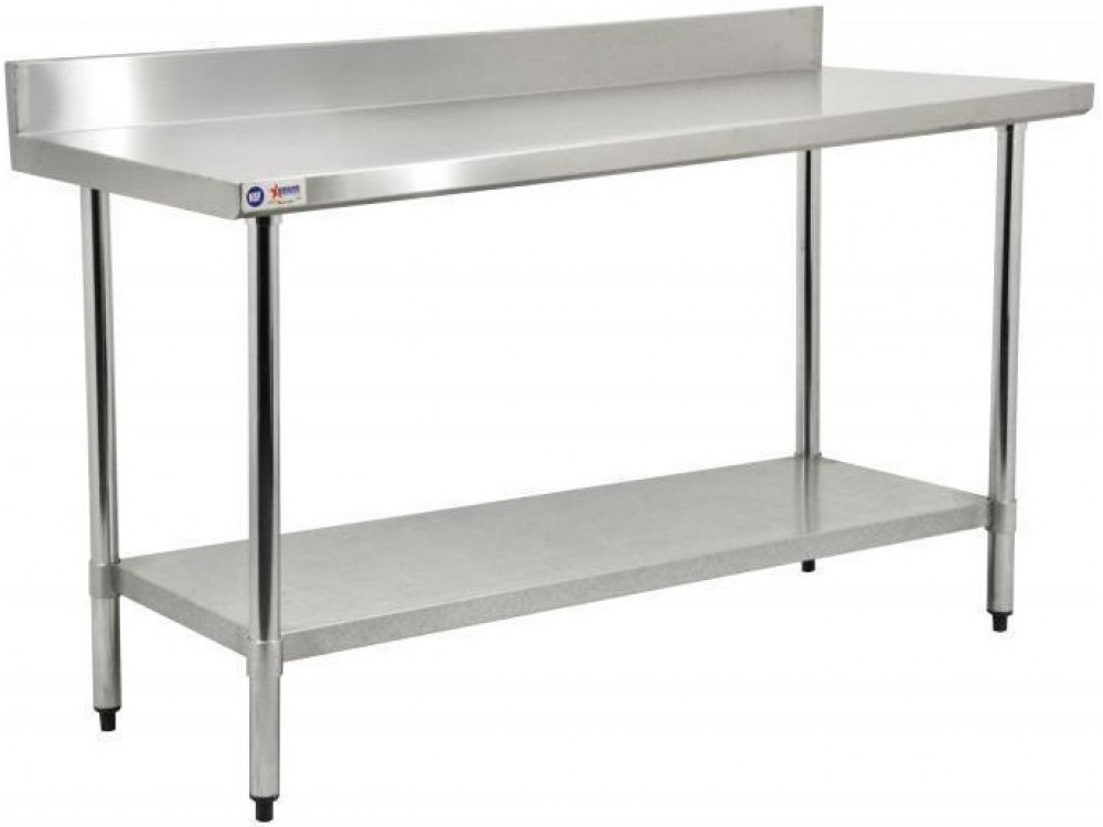 Omcan 22080 24" x 36" Stainless Steel Work Table with 4" Backsplash
