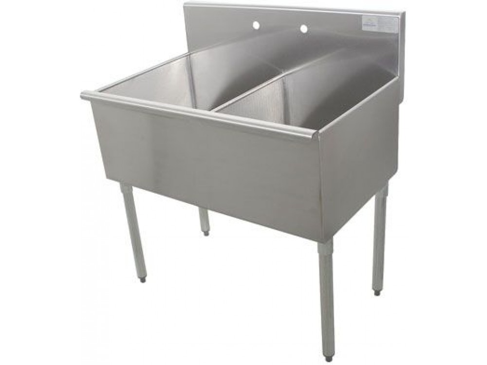 Advance Tabco 6-2-60 2-Compartment 300 Stainless Steel Square Corner Scullery Sink