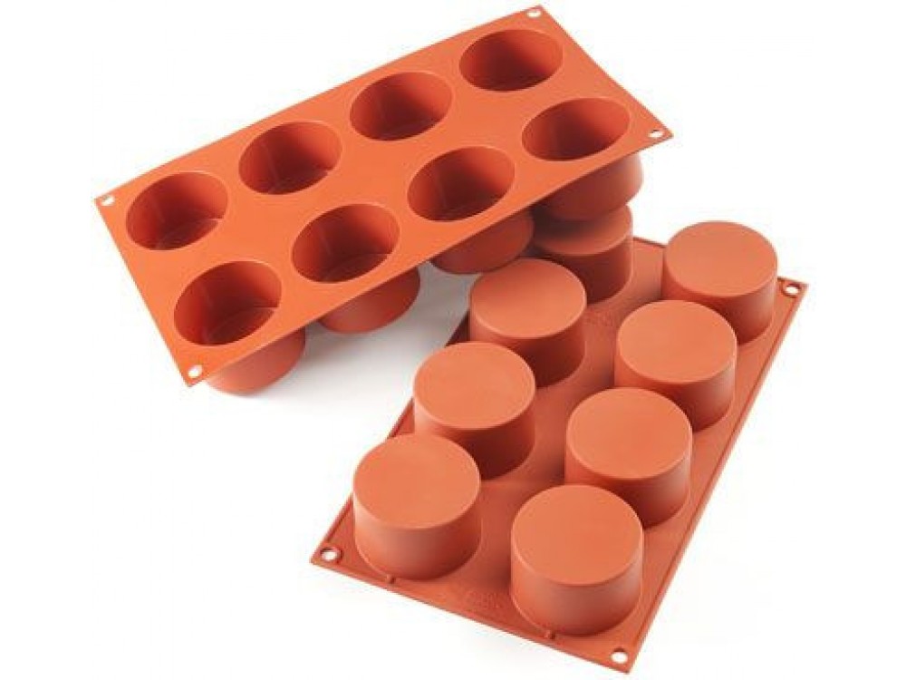 Silikomart SF028 8pcs 3.04 oz. Cylinder Silicone Mold