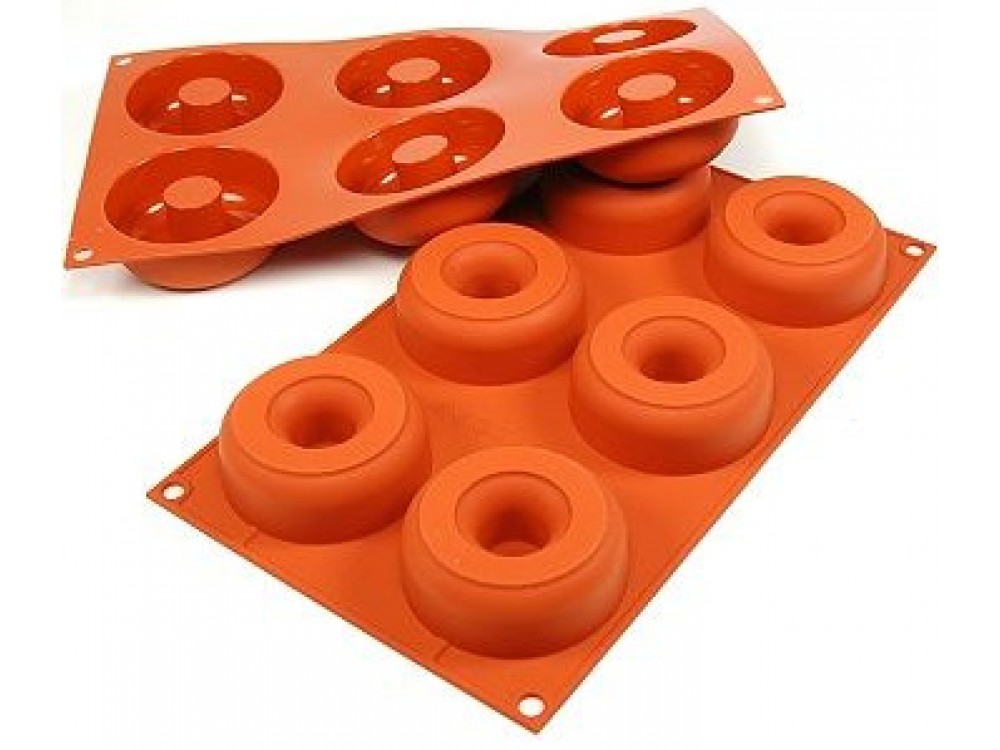 Silikomart SF170 6pcs 3.31 oz. Donuts Silicone Mold