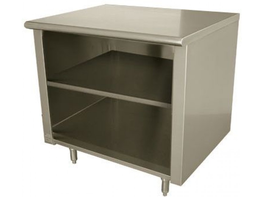 Advance Tabco EB-SS-243M 36"W x 24"D Open Base with Midshelf Flat Top Work Table