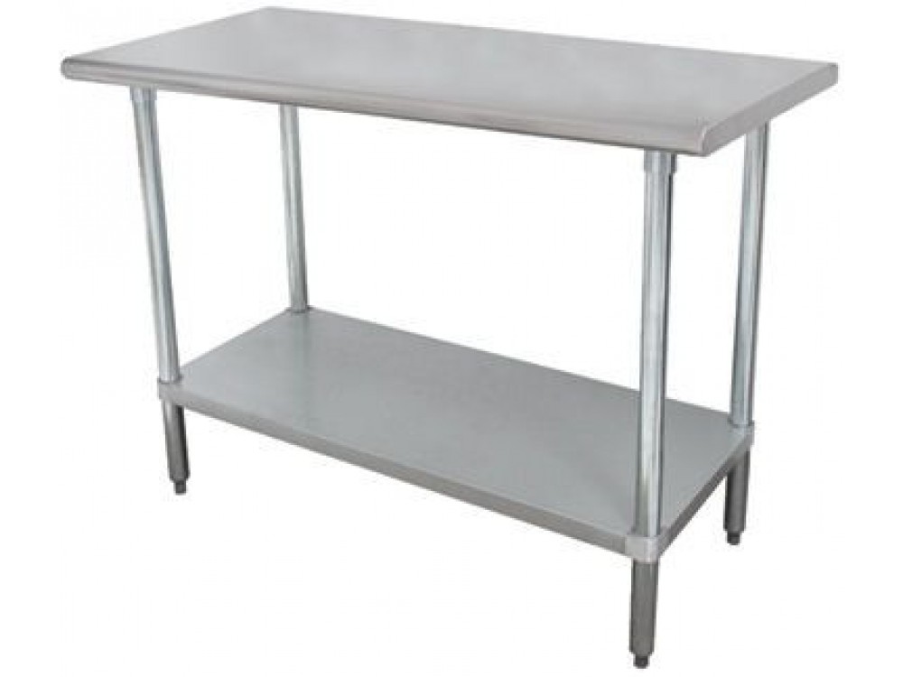Advance Tabco GLG-240 24" x 30" 14 Gauge Premium Flat Top with Undershelf Work Table
