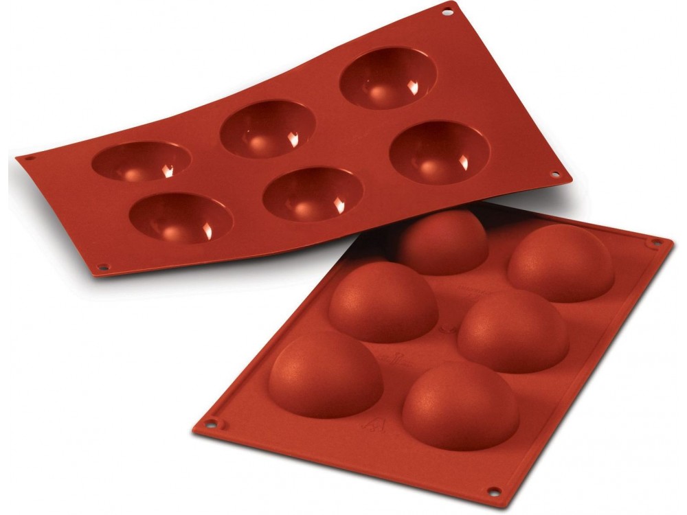 Silikomart SF003 6pcs 2.03 oz. Half-sphere Silicone Mold