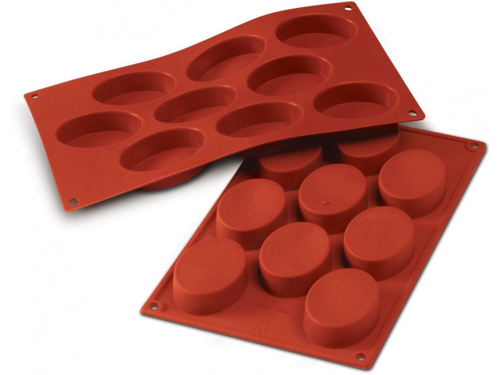 Silikomart SF018 9pcs 1.69 oz. Oval Silicone Mold