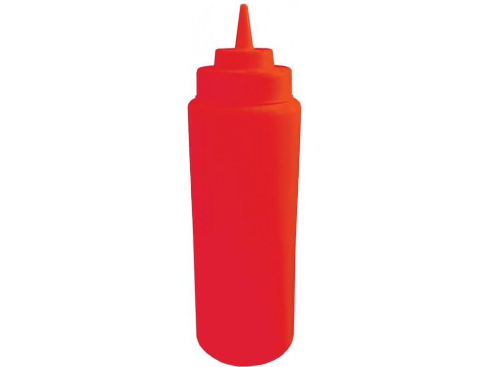 Omcan 40469 473 ml Red Ketchup Condiment Squeeze Bottle Set
