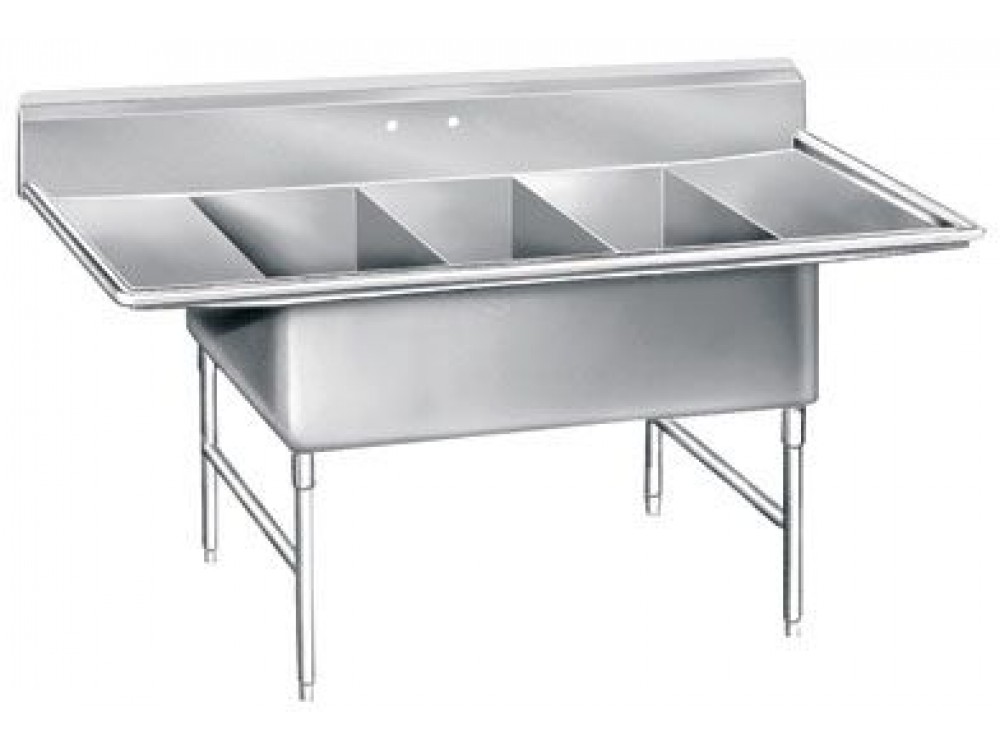 Advance Tabco K7-3-2430-24RL 2-Drain 3-Compartment Super Size Fabricated Sink