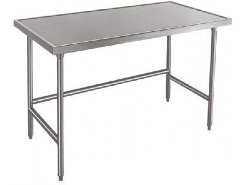 Advance Tabco TVSS-245 24" x 60" 14 Gauge Spec-Line Flat Top with Open Base Work Table