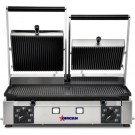 Omcan PG-IT-0737-R 21" Grooved Top and Bottom Surface Double Panini Grill