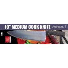 Omcan 21879 Black Handle Retail-Ready 10" Medium Cook Knife