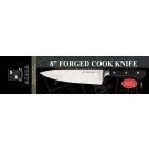 Omcan 21884 Black Handle Retail-Ready 8" Forged Cook Knife
