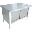 Omcan 28639 Flush Edge 30" x 48" 430 Stainless Steel Knock-down Worktable with Cabinets
