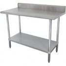 Advance Tabco KAG-2412 24" x 144" 16 Gauge Super Saver 5" Backsplash with Undershelf Work Table
