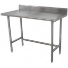 Advance Tabco TKAG-242 24" x 24" 16 Gauge Super Saver 5" Backsplash with Open Base Work Table