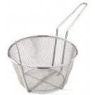 Omcan 80383 10Pcs 7" Handle 8 1/2" x 4 1/4" Round Wire Fry Basket 4 Mesh