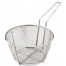 Omcan 80385 10Pcs 9" Handle 10 1/2" x 6" Round Wire Fry Basket 4 Mesh