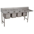 Advance Tabco 93-4-72-36R Right-Hand Drainboard 4-Compartment Standard Regaline Sink