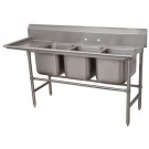 Advance Tabco 94-83-60-24L Left-Hand Drainboard 3-Compartment Spec-Line Regaline Sink