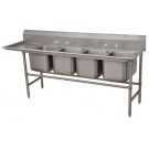 Advance Tabco 94-64-72-18L Left-Hand Drainboard 4-Compartment Spec-Line Regaline Sink