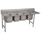 Advance Tabco 9-4-72-24R Right-Hand Drainboard 4-Compartment Super Saver Regaline Sink