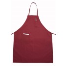 Winco BA-PBG Full Length Burgundy Bib Apron with Pocket