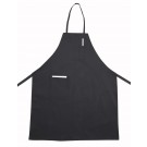 Winco BA-PBK Full Length Black Bib Apron with Pocket