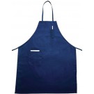 Winco BA-PBL Full Length Blue Bib Apron with Pocket