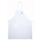 Winco BA-PWH Full Length White Bib Apron with Pocket