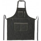 Winco BADN-3430 Grey Straps Adjustable Neck Heavyweight Denim Bib Apron