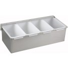 Winco CDP-4 4 Compartment Condiment Holder with Stainless Steel Base