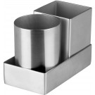 Winco DDSG-301S Stainless Steel Round & Square Sugar Packet Holder Set