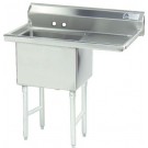 Advance Tabco FC-1-2424-24R Right-Hand Drainboard 1-Compartment Fabricated Economy Sink