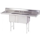 Advance Tabco FC-2-1620-18RL 2-Drain 2-Compartment Fabricated Economy Sink